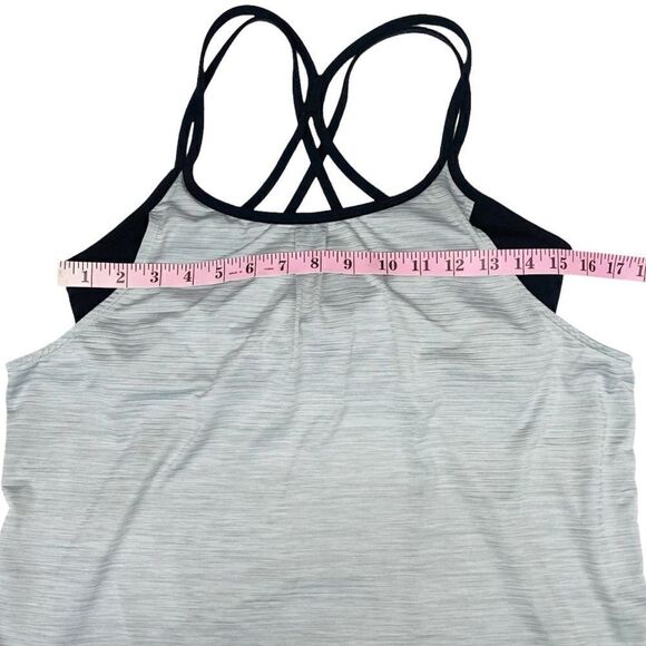 𝅺ATHLETA Shadow Stripe Energize Tank Top in Slate Grey & Black Size Medium - Picture 7 of 16